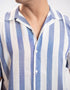 TEXTURED STRIPED CAMP COLLAR SHIRT